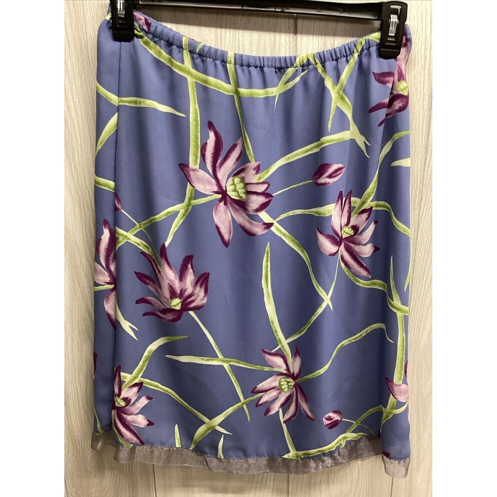 George Women's (Size M) Pull On Elastic Waist Floral Skirt‎ Polyester